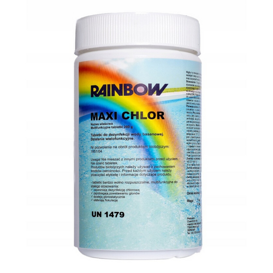 RAINBOW Maxi Chlor 1KG - Tabletki Multi 200G - basensklep