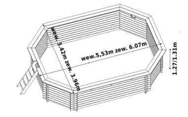 Basen drewniany LAZURITE 6,07 x 3,96 x 1,31 m-Baseny-Baseny.pl